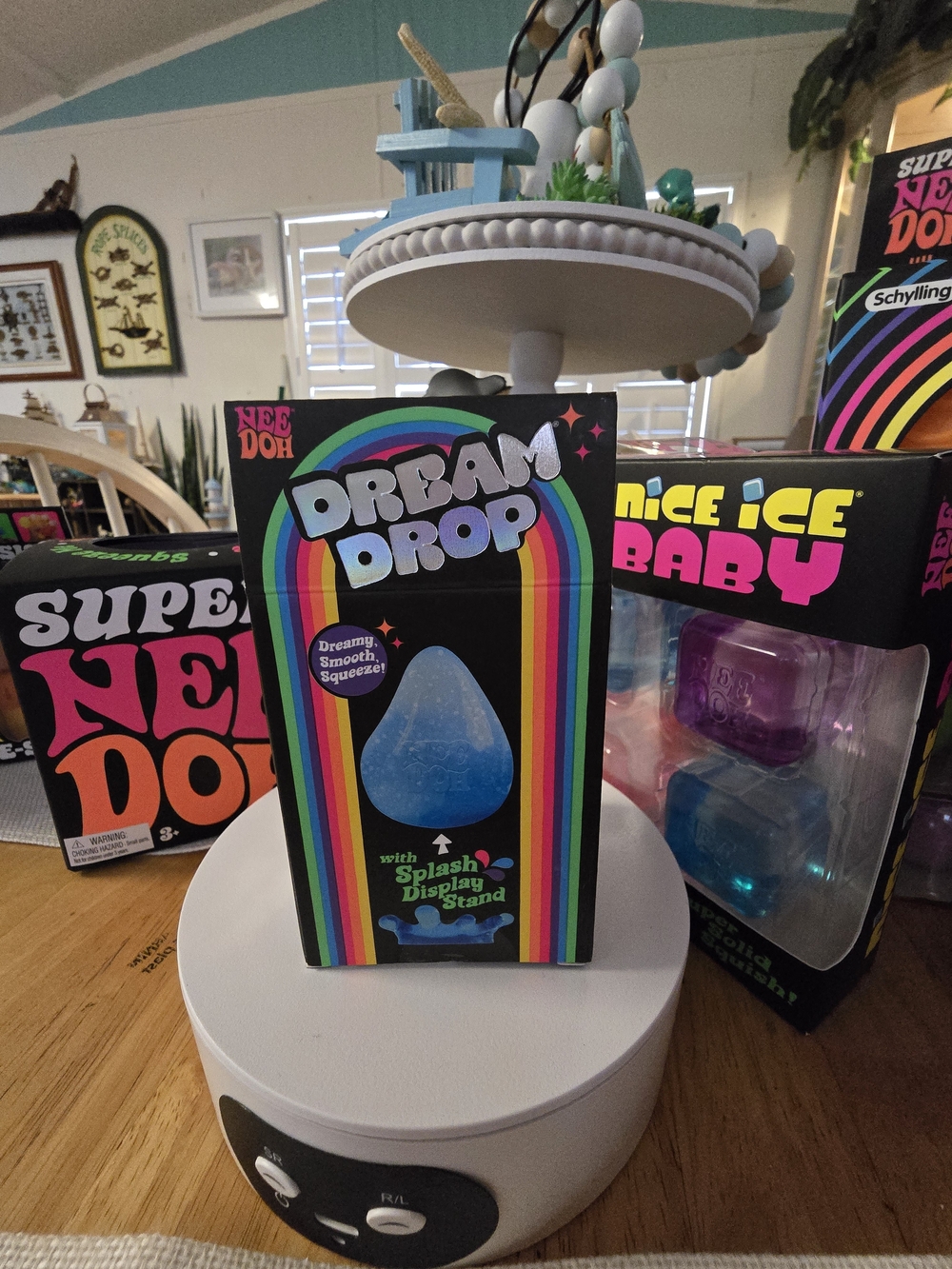 SCHYLLING NeeDoh Dream Drop Blue Squeeze Toy with Stand BLUE